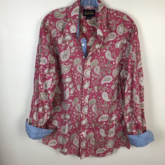 Cremieux Brand Red Paisley Shirt Wdenim 